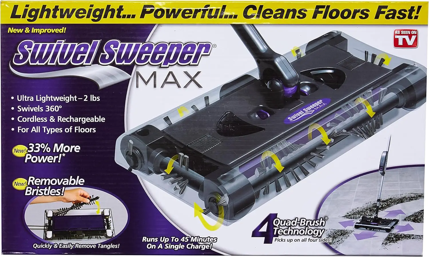 Spazzatrice girevole Max Cleaner per una facile pulizia dei pavimenti