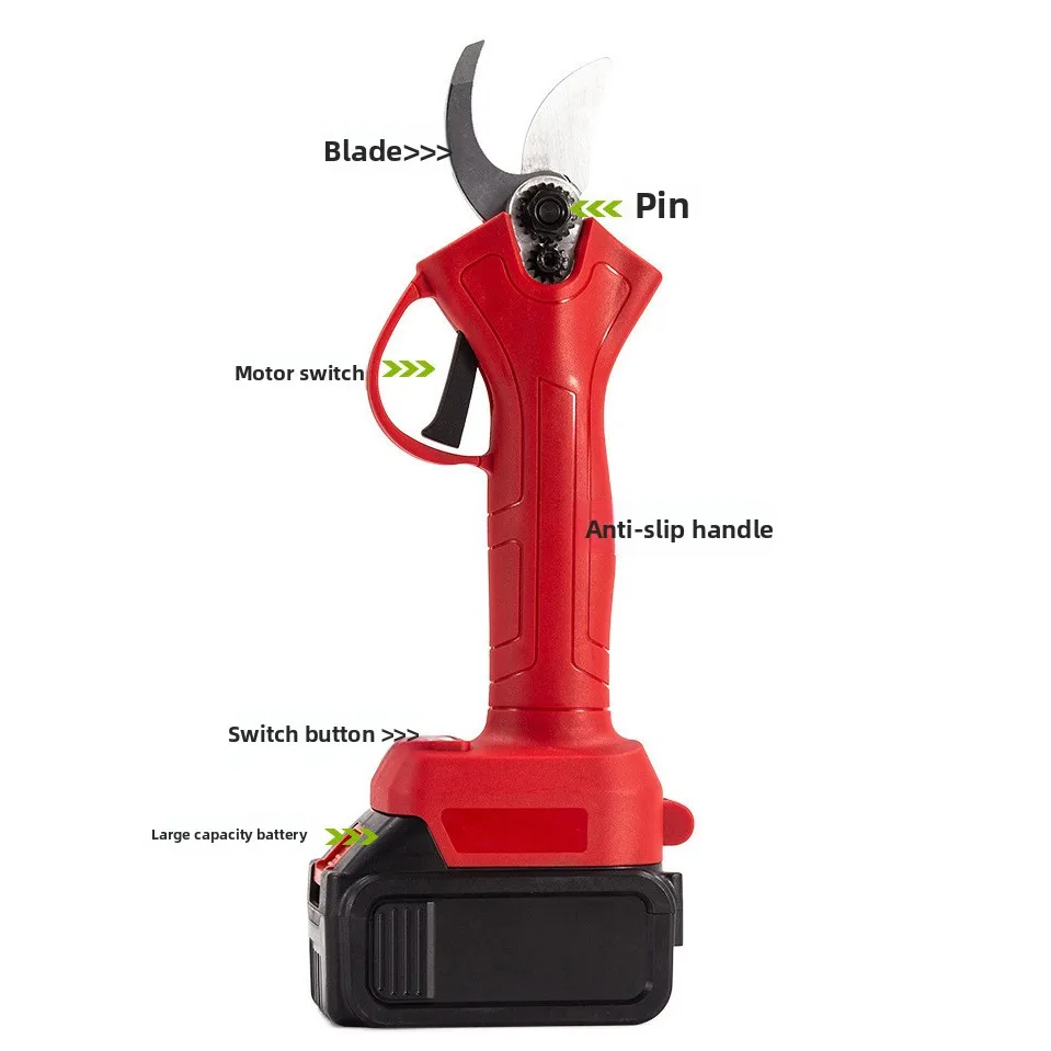 Cordless electric pruning shears for garden pruning Lithium battery powered branch cutter - view 2