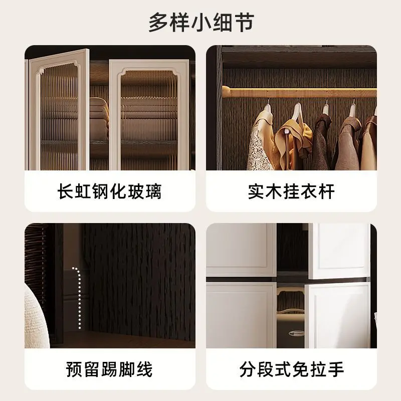 One door to top, bedroom clothes storage, home thickened no-handle large wardrobe