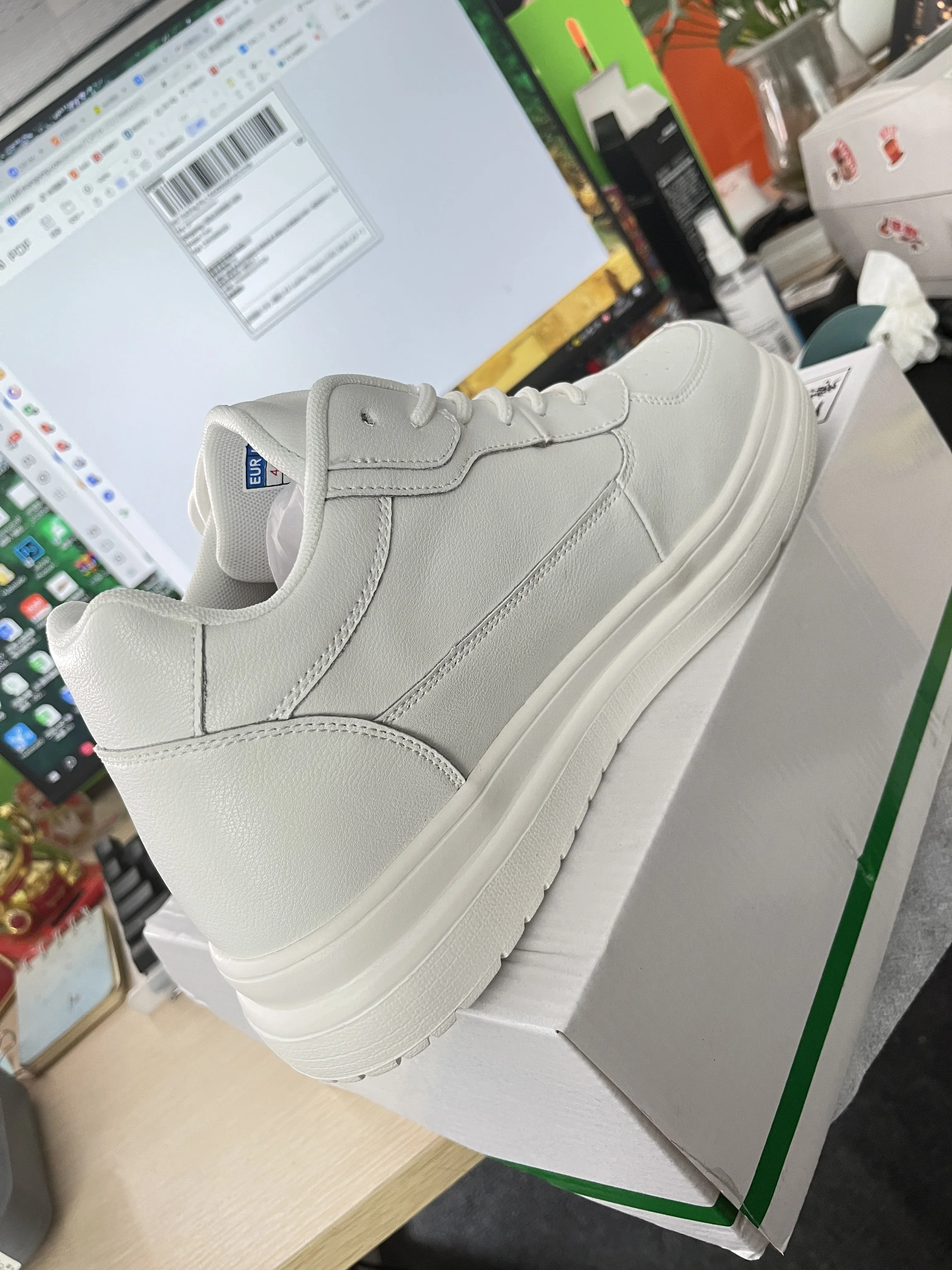 Lift Turnschuhe Mann Aufzug Schuhe Höhe Erhöhen Einlegesohle 8 cm Weiß Schwarz Größere Schuhe Männer Freizeit Mode Sport Plus größe 36-44 – Detail 5