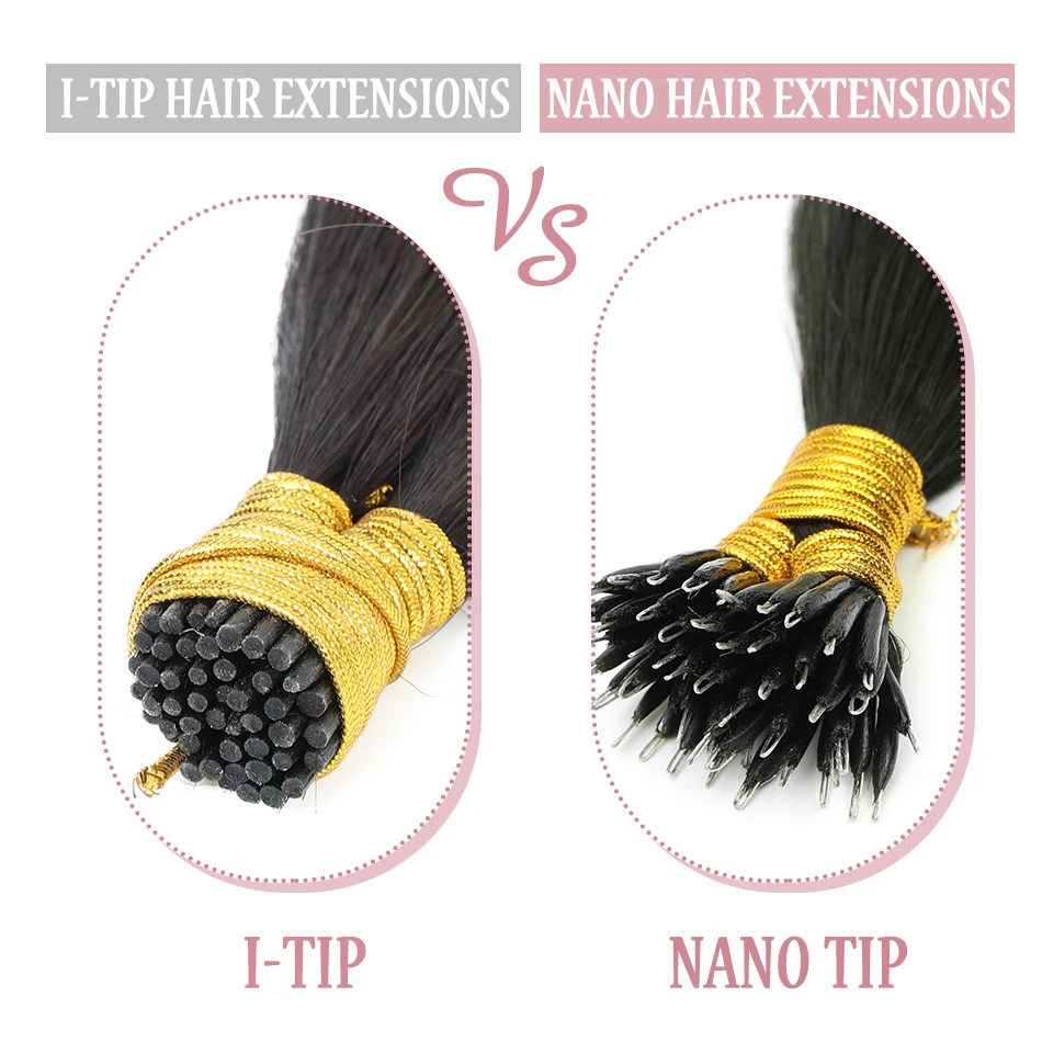 Lovelysee I Tip 14-24 Inchs 0.8g/1.0g/Strands Hair Extensions Real Human Hair Dark Brown Pre Bonded Keratin Human Fusion Hair