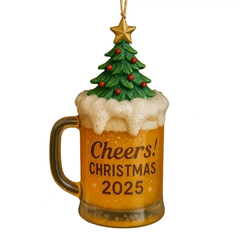 Colgante de Navidad Decoraciones navideñas Adornos de bebidas navideñas para decoración de fiesta de árbol Papá Noel muñeco de nieve colgante para interior