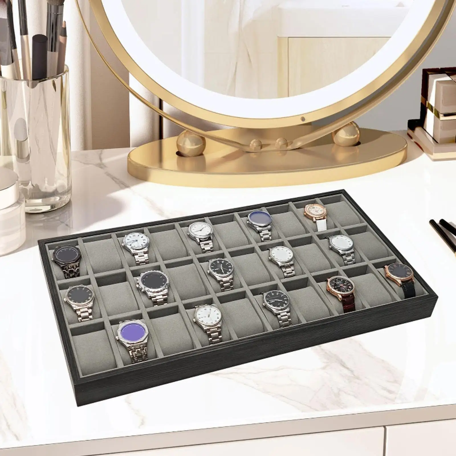 

Watch Display Tray Rectangle Showcase Storage Case for Friend Dresser Man