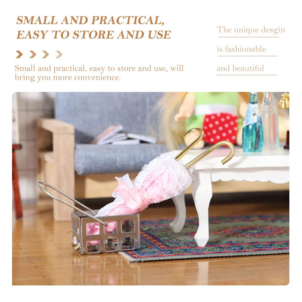 2 قطعة صغيرة لديكور المنزل أثاث صغير للأطفال أثاث صغير تعليمي مظلة منزلية صغيرة لعبة دعامة صور للحفلات #6