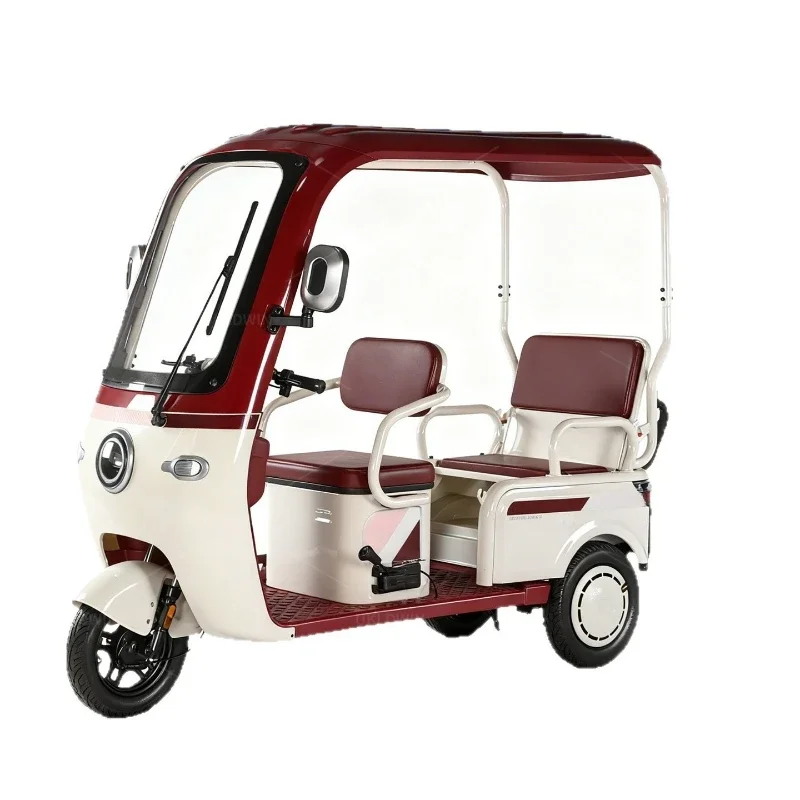 New integrated shed electric tricycle, men and women small pick-up baby passengers and cargo two with the elderly