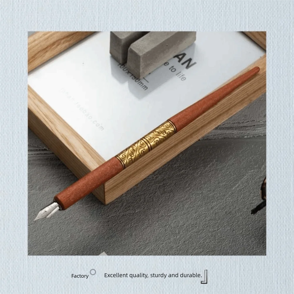 Wood Handle Dip Pen Set Animation Lettering Art Drawing Calligraphy Pen Vintage With 5 Nibs Dipping Pen Hand Writing