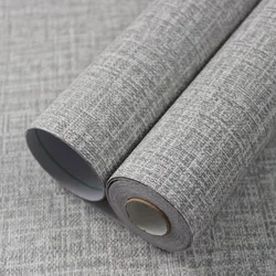 wallpapers home decor Faux Linen self adhesive wallpaper living room decoration stickers Furniture renovation contact paper