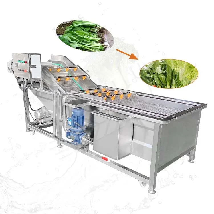 MY Industrial Fruit Conveyor Belt Tea Leaf Vegetable Washer Air Bubble Wash Machine