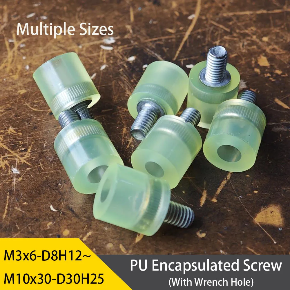 1Pc M3M4M5M6M8M10 Adjustable Polyurethane Pressure Block Fasteners With Wrench Holes /Anti-Collision Buffer Screws