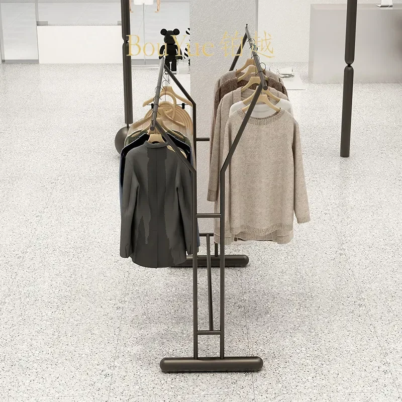 for Nakajima Double Row Display Rack Black Floor to Ceiling Hanger Clothing Store Shelf Display Props