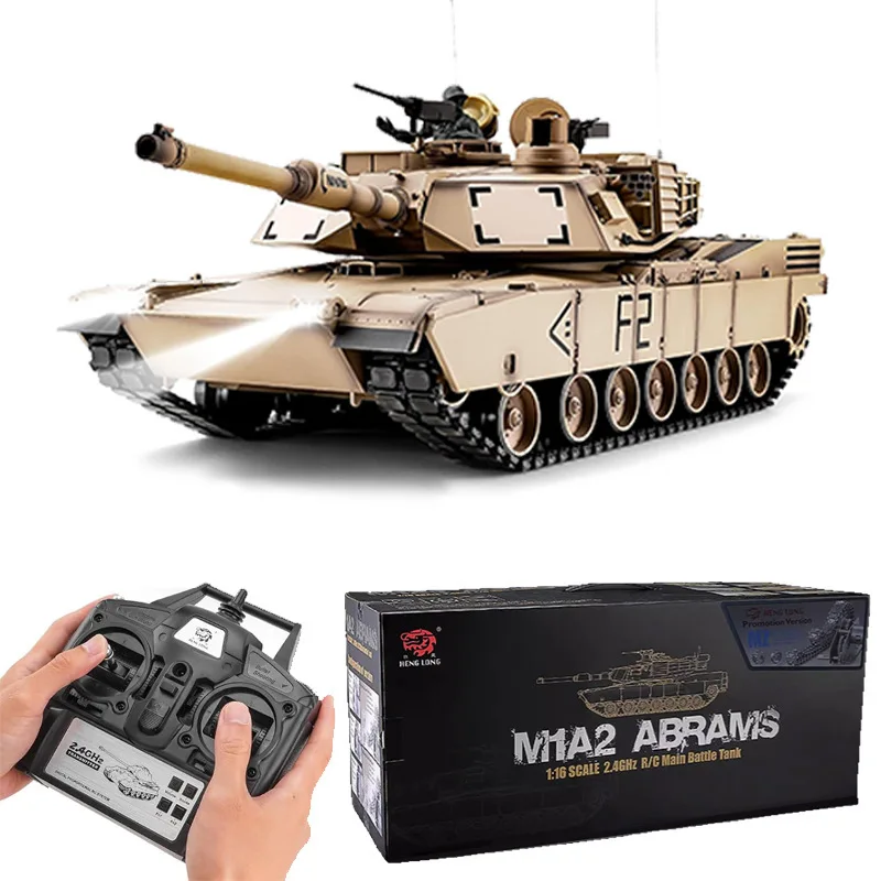 Tanque de batalha principal eua m1a2 abrams, escala 1:16, controle remoto, pista de metal, modelo militar, brinquedo para crianças com mais de 3 anos de idade
