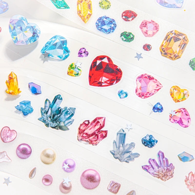 

INS стиль 35 мм * 2 м ПЭТ горячее тиснение флэш-песок лента ослепительная серия драгоценных камней канцелярские наклейки для DIY ручной работы ремесленный материал