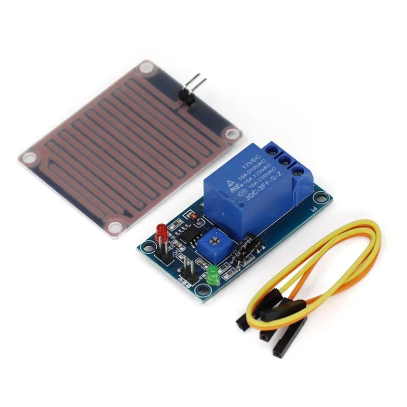 

B27B Модуль контроллера капель дождя 12 В Реле датчика дождя Регулируемая чувствительность Датчик влажности листьев растений Мониторинг погоды