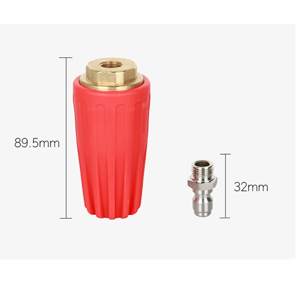 5000 psi 1/4 Inch High Pressure 360 Rotary Turbo Ceramic Valve Nozzle Quick Connector Clean Vehicle Car Washer Repair Spray Tip