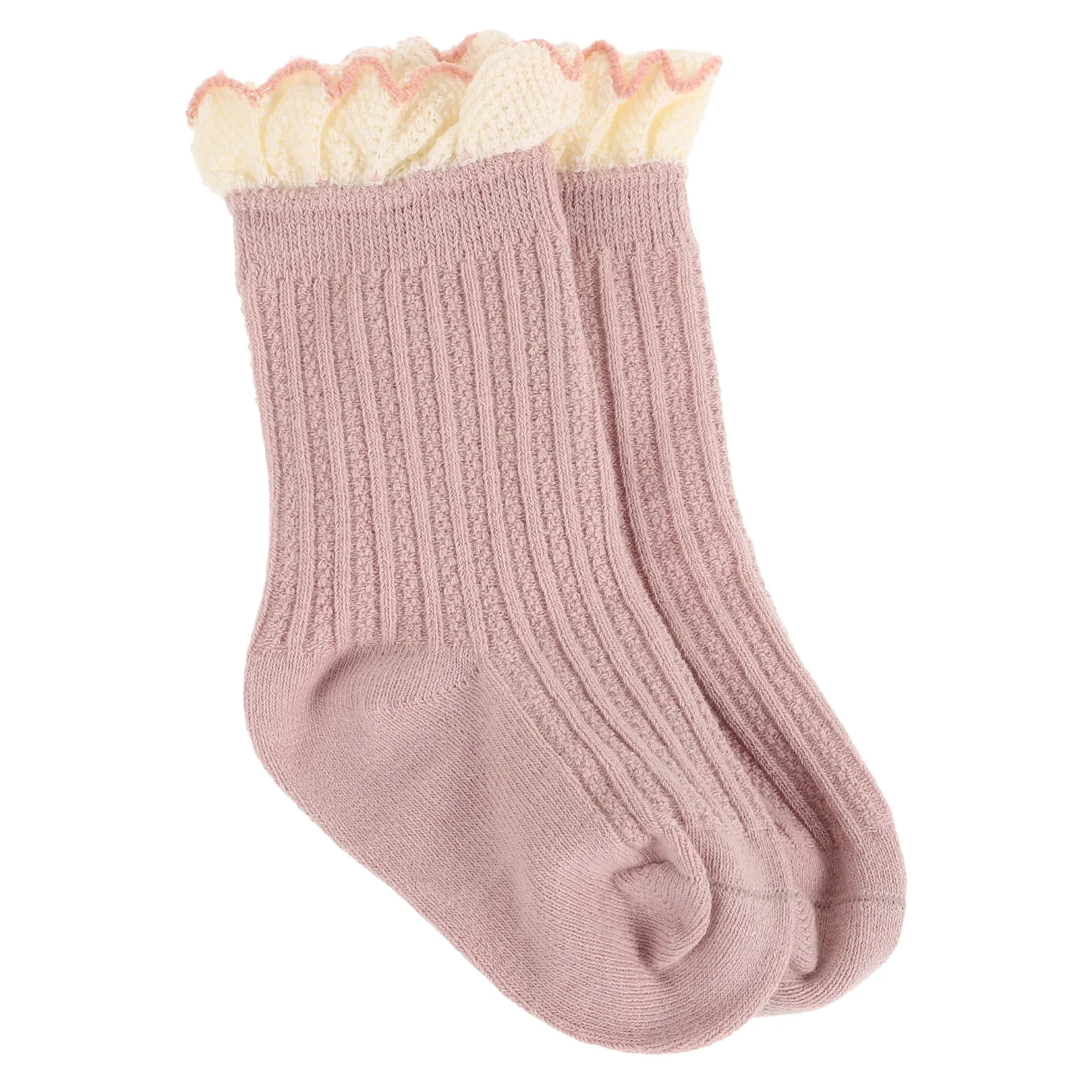 

1Pair Cute Princess Trimmed Baby Socks Lightweight Stretchy Toddler Ankle Socks for Indoor Outdoor Play Smooth Seam Comfortable