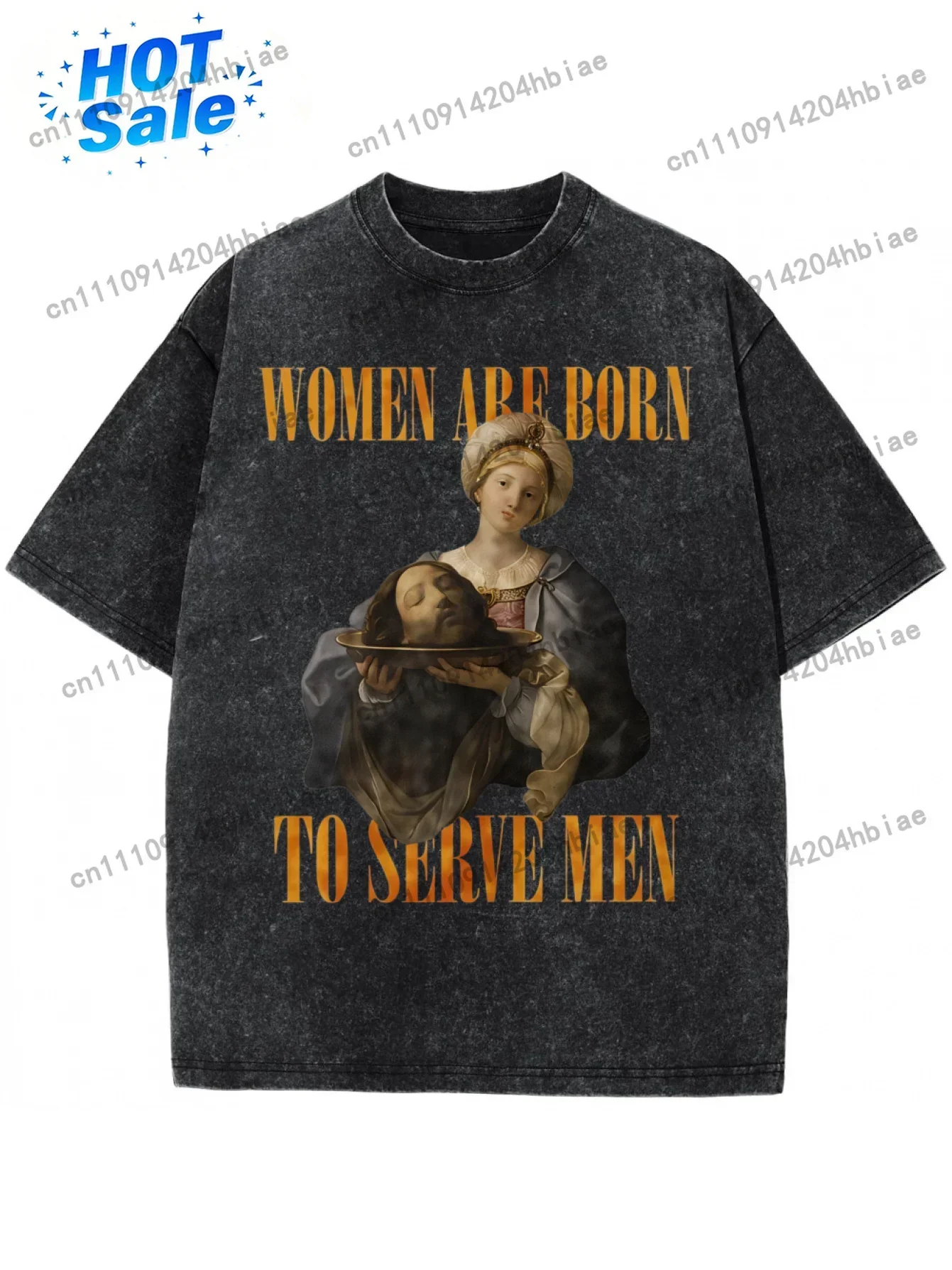 2025 Summer New American Vintage Trend Brand Men'S Off-Shoulder Loose Short Sleeve T-Shirt Couple Top Ding Ge Special Black