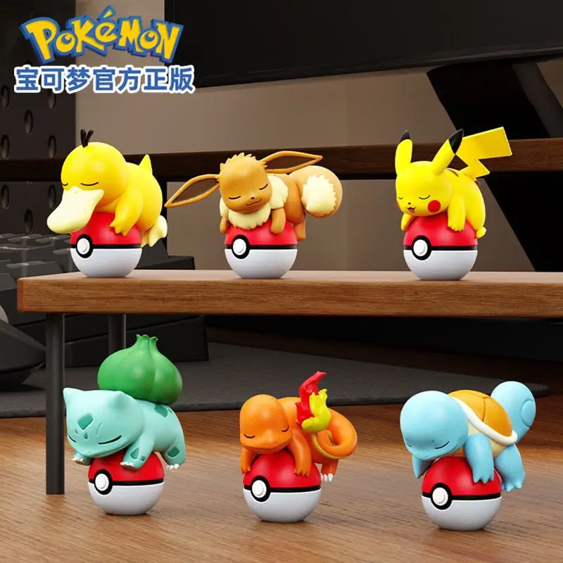 

Pokemon Cute Glowing Series Charm PokeBall Cute Particle Ornament Bedroom Lighting Bulbasaur Action Figure Cartoon Accessory