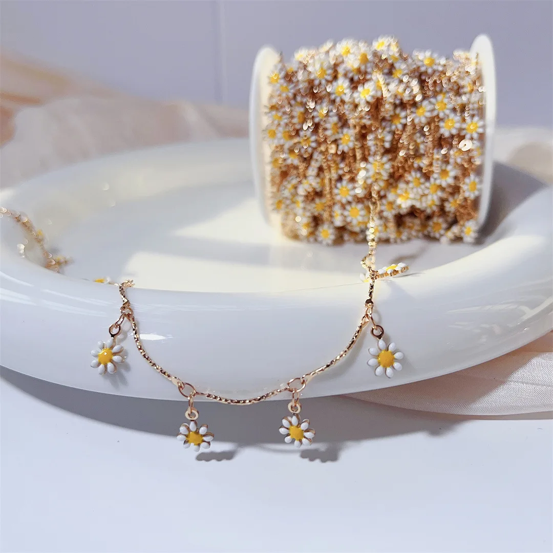 1M New Hot Sale Elegant Daisy Flower Copper Chain Handmade Necklace Bracelet Jewelry Making DIY Fashion Home Beach Accessories