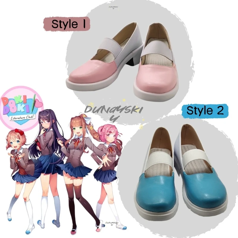 

Game DDLC Doki Doki Literature Club Sayori Yuri Natsuki Monika Cosplay Shoes School Uniform Shoes Custom Made 34-43Size