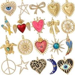 Cute Moon Heart Charms for Jewelry Making Supplies Gold Color Eye Charm Dijes Diy Woman Earrings Necklace Braclet Pendant