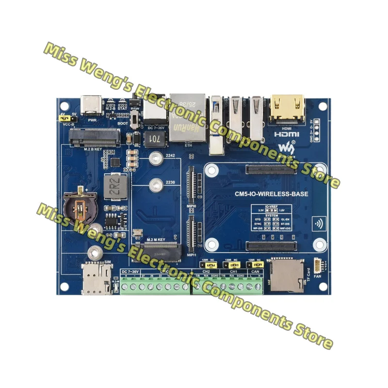 CM5-IO-WIRELESS-BASE CM5 industrial expansion module 4G/5G/LoRa expansion board RJ45 interface supports 4K output