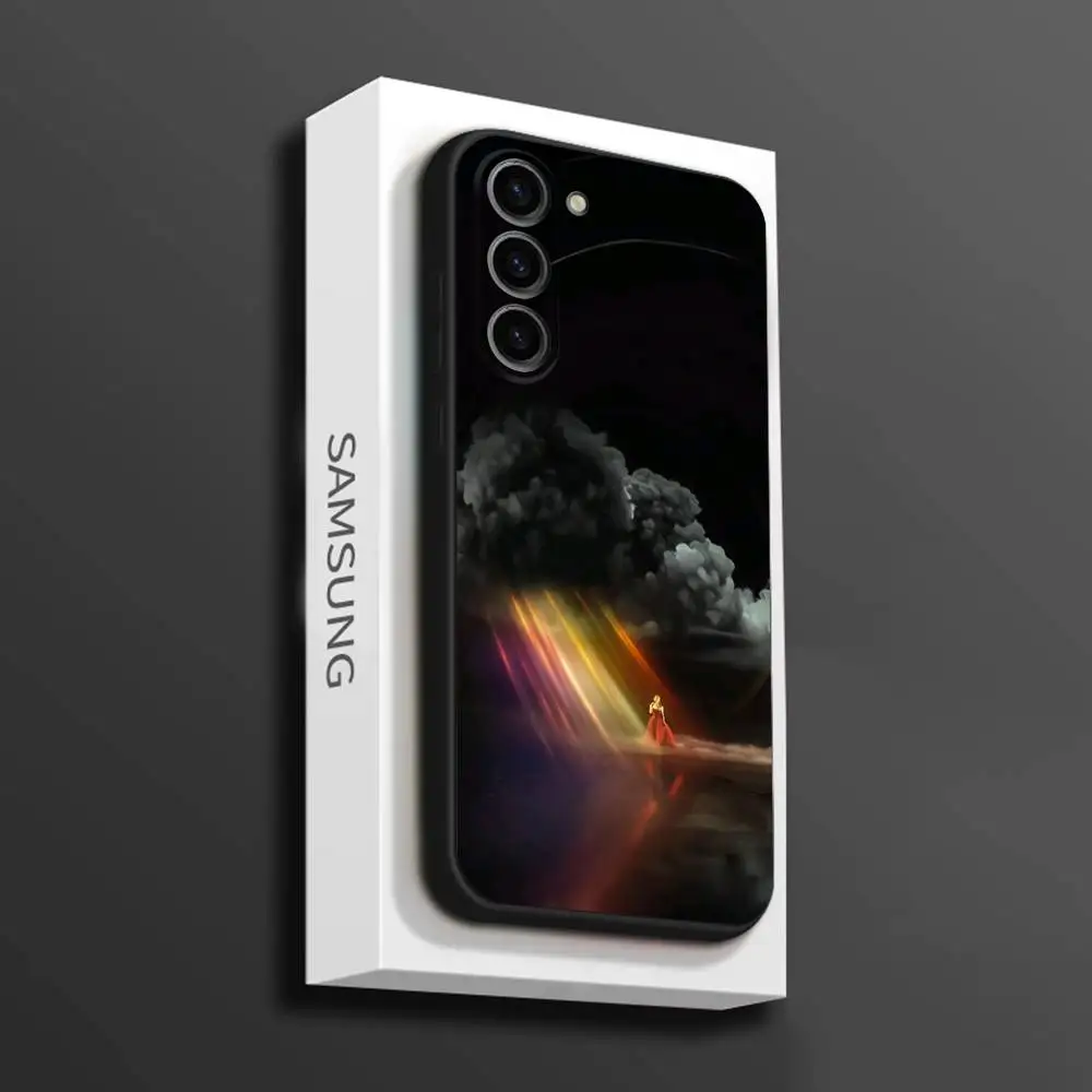 حافظة هاتف Eternal S-Sunshine A-Arianas لهاتف سامسونج جالاكسي A 73,72,51,53,52,71,22,5G,Note,J7,8,9 غطاء أسود ناعم