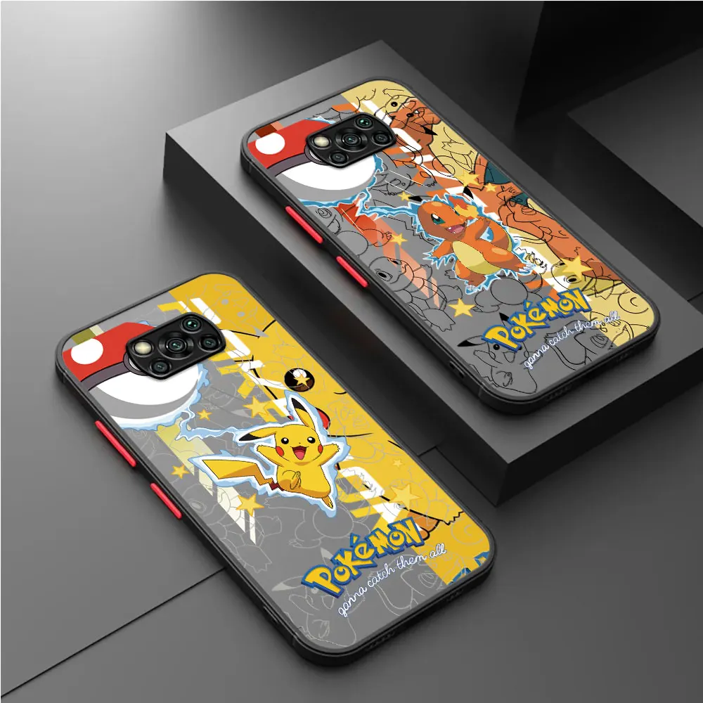 Funny Anime Pokemon Case For Xiaoimi Poco X3 NFC 11T Pro 11 Lite X5 X4 12 13 9T 12X F3 M5 C40 C50 C51 Funda Back Phone Cover