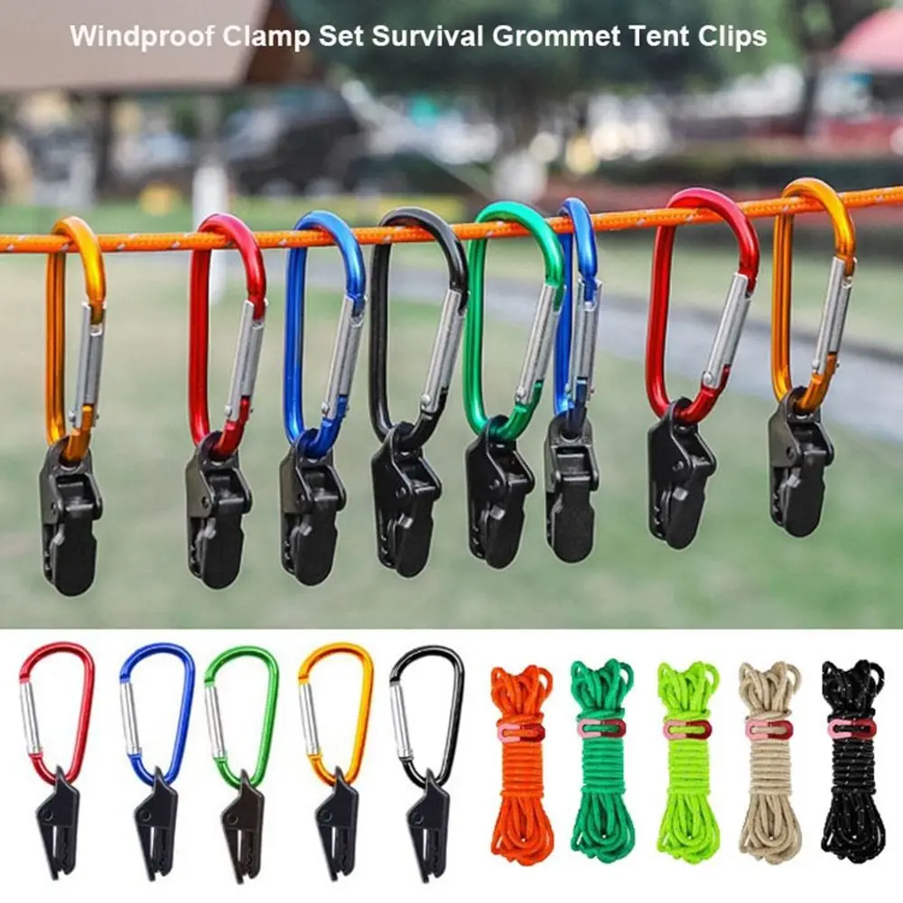 

Plastic Windproof Clamp Set Multicolors EDC Toos Survival Grommet Tent Clips Awning Tarp Fixed Buckle