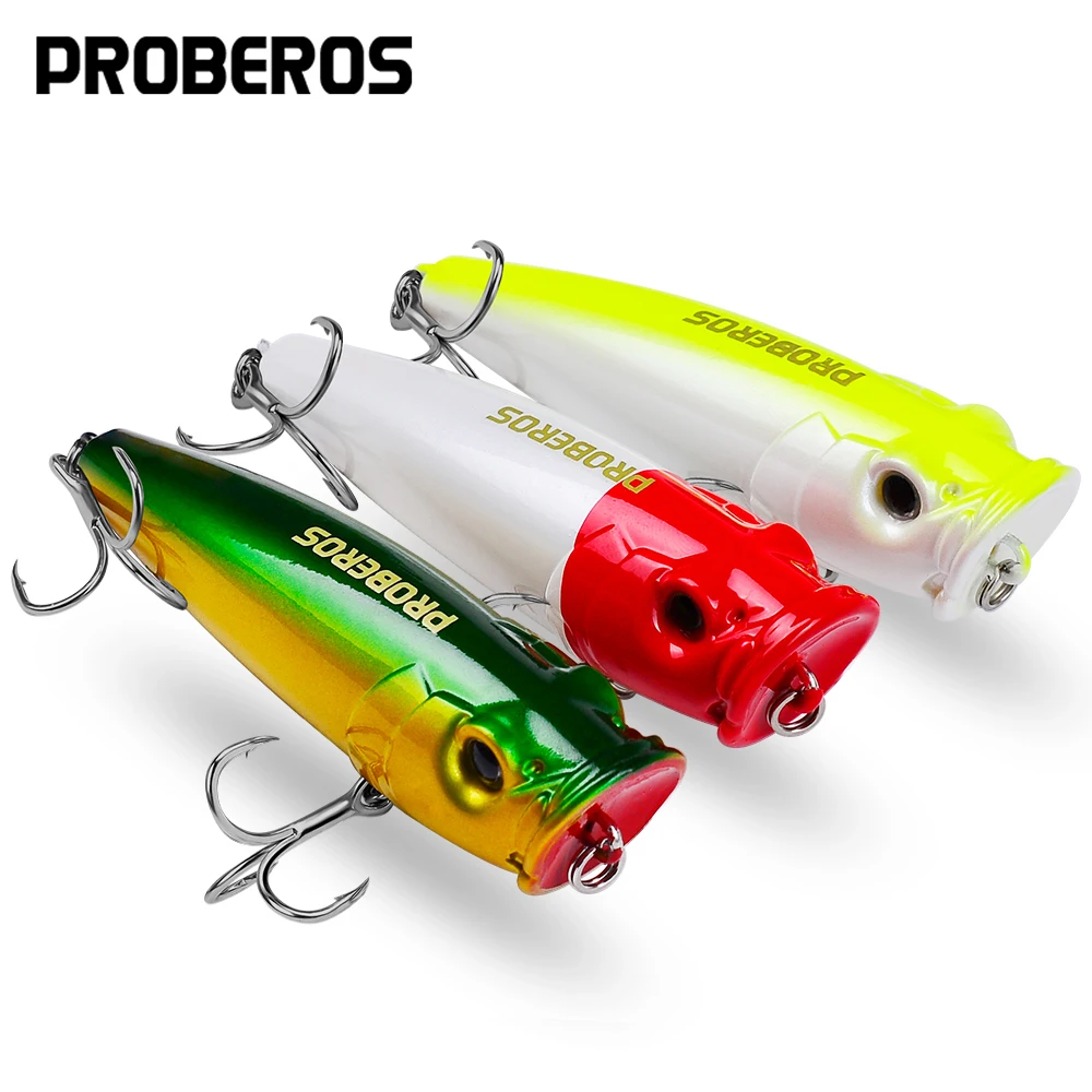 PROBEROS 1Pcs Fishing Baits 9.4cm-22g  4# Hook Popper Lures  Fishing Artificial Hard  Bait Wobblers Noisy Fishing Tackle