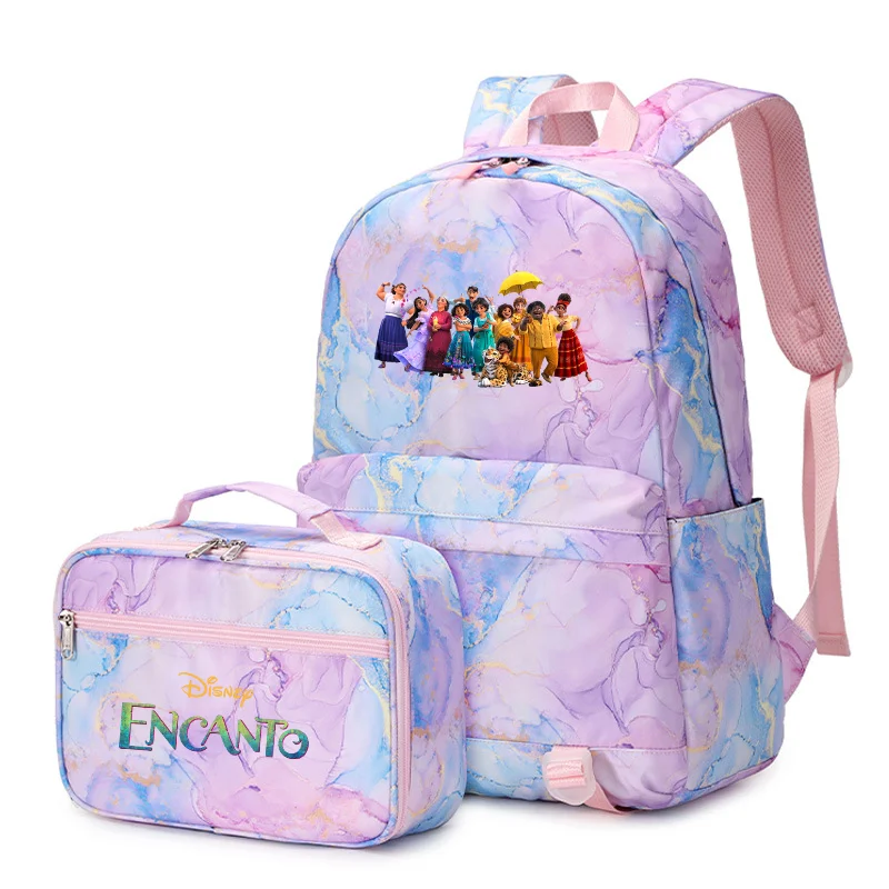 

2pcs Disney Encanto Boys Girls Multi Pocket Backpack with Lunch Bag Rucksack Casual School Bags for Men Women Teenagers Sets