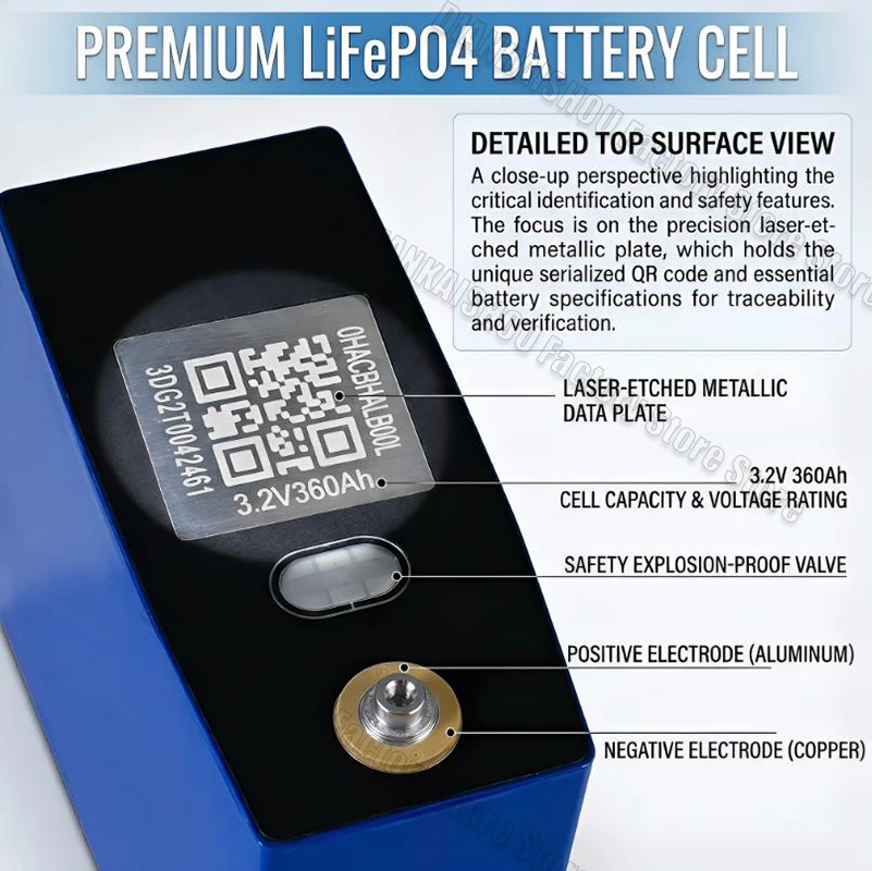 2026 New Original 3.2V 360AH Lifepo4 Battery DIY 12V 24V 48V 3C Grade A 10000 RV EV Lithium Iron Phosphate Rechargeable Battery