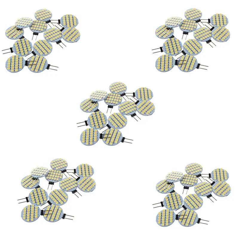 50X G4 SMD 24 LED Cabinet Marine Camper Car Bulb Lamp 12V Warm White Light-[Qahk Wild]