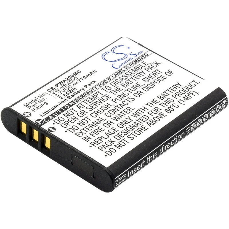 

Li-ion Camera Battery for Panasonic, 3.7V, 770mAh, Compatible Models: HX-WA30W, HX-WA3GK, WA2, WA20