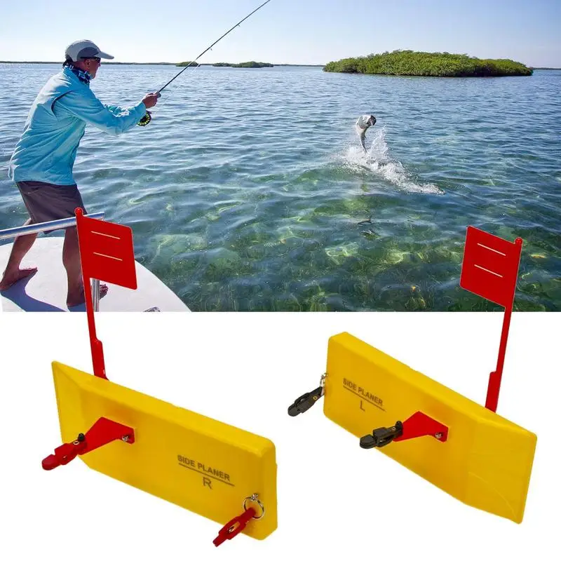 Fishing Planer Board EVA Foam Bottom Angle Adjustable Trolling Push Button Splashing Float Boat Fishing Trolling Accessory