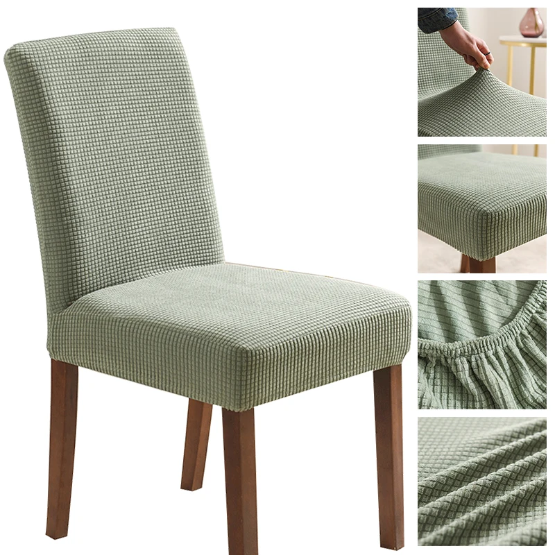 Jacquard Chair Cover for Dining Room Wedding Stretchable Thick Chair Protector 1/2/4/6 pieces Slipcover for Chair Seat Backrest