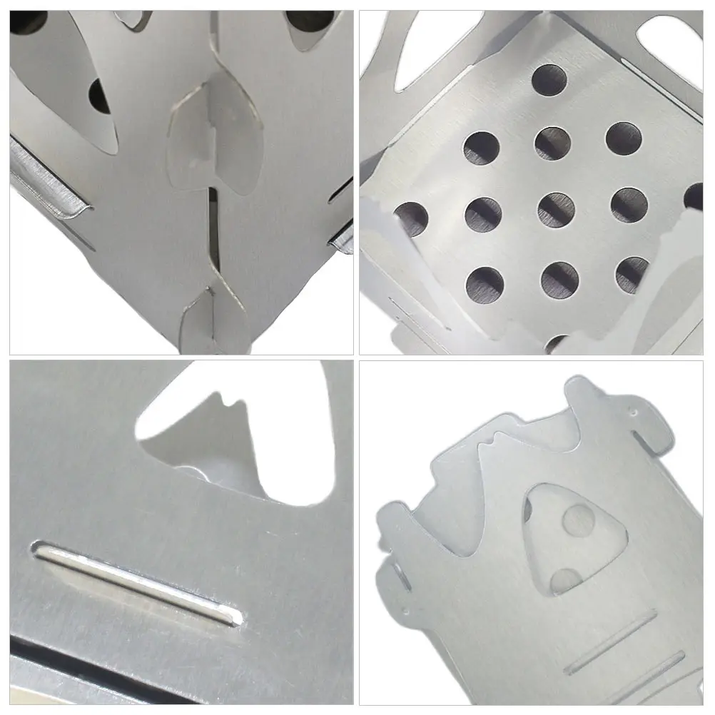 

Portable Stainless Steel Wood Burning Stove Outdoor BBQ Camping Lightweight Foldable for Roasting Meat Vegetables