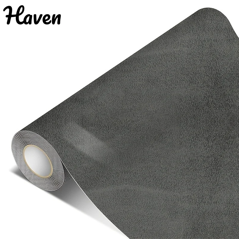 

Self-stick Car Roof Cloth Suede Leather Black Plush Velvet Surface Car Headliner Fabric for Interior Makeover AB Column Cover