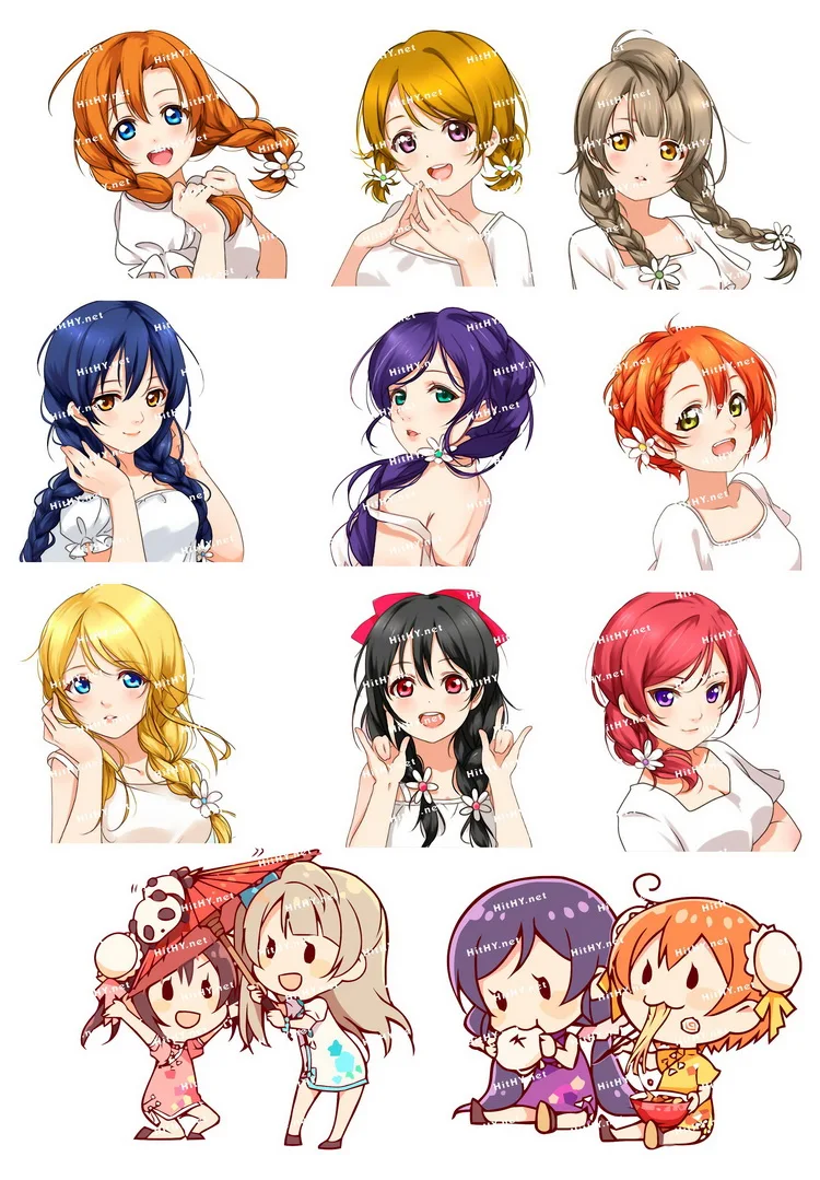 

1 лист (21x15 см) LoveLive! Проект школьного идола, водонепроницаемый альбом «сделай сам», дневник, багажная этикетка, наклейка, аниме Фанаты