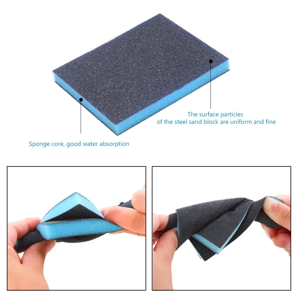 1Pcs, Dry and Wet Sanding Sponge Block, Double Sided Sponge, Cleaning Sponge Block, High Quality