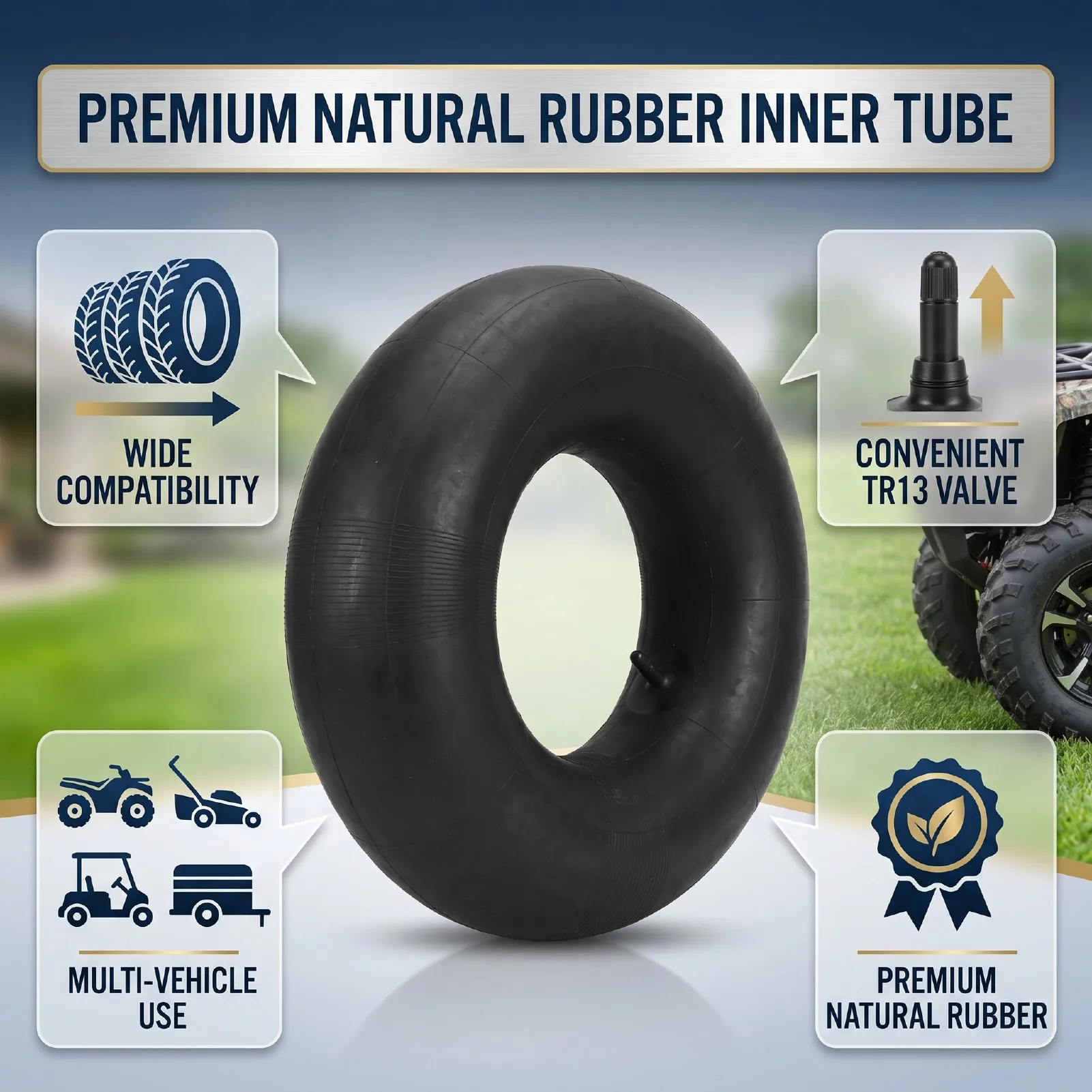 Lawn Mower Tire Inner Tube Tire Inner Tube 18x7.50-8 18.5x8.5-8 18.5x9.5-8 TR13 Valve Stem Lawn Mower Tire Inner Tube for ATV