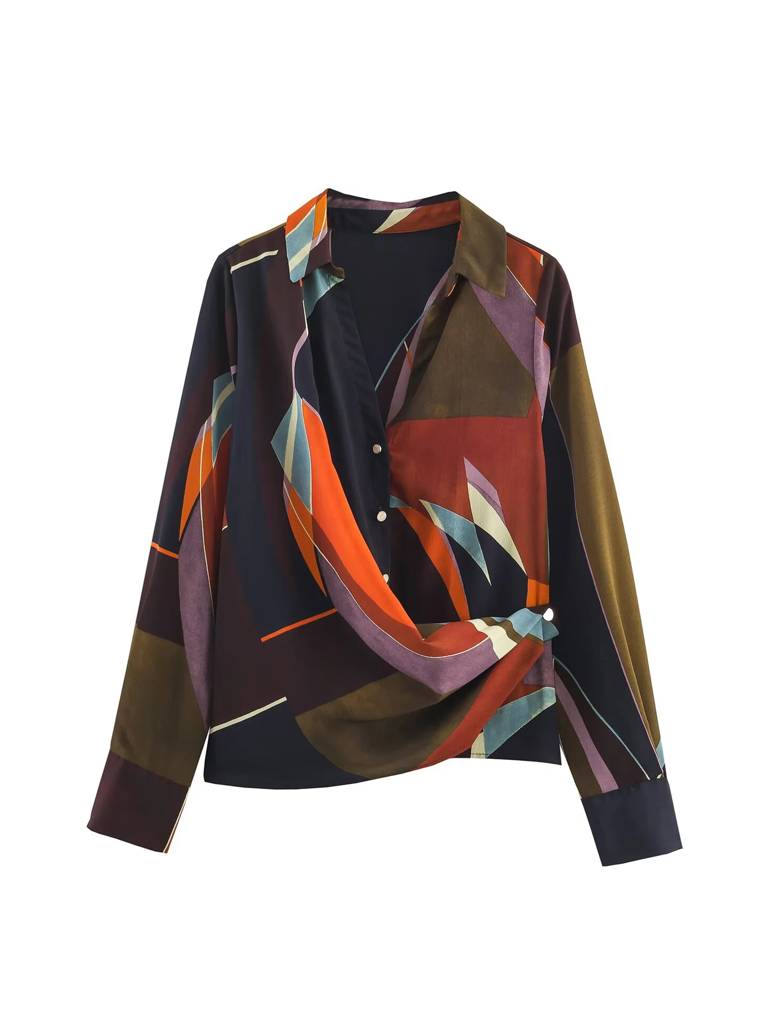 

Женские рубашки с принтом, блузки Y2k, винтажные элегантные эстетичные рубашки поло с длинными рукавами 2000-х годов, модная одежда, весна-осень 2025