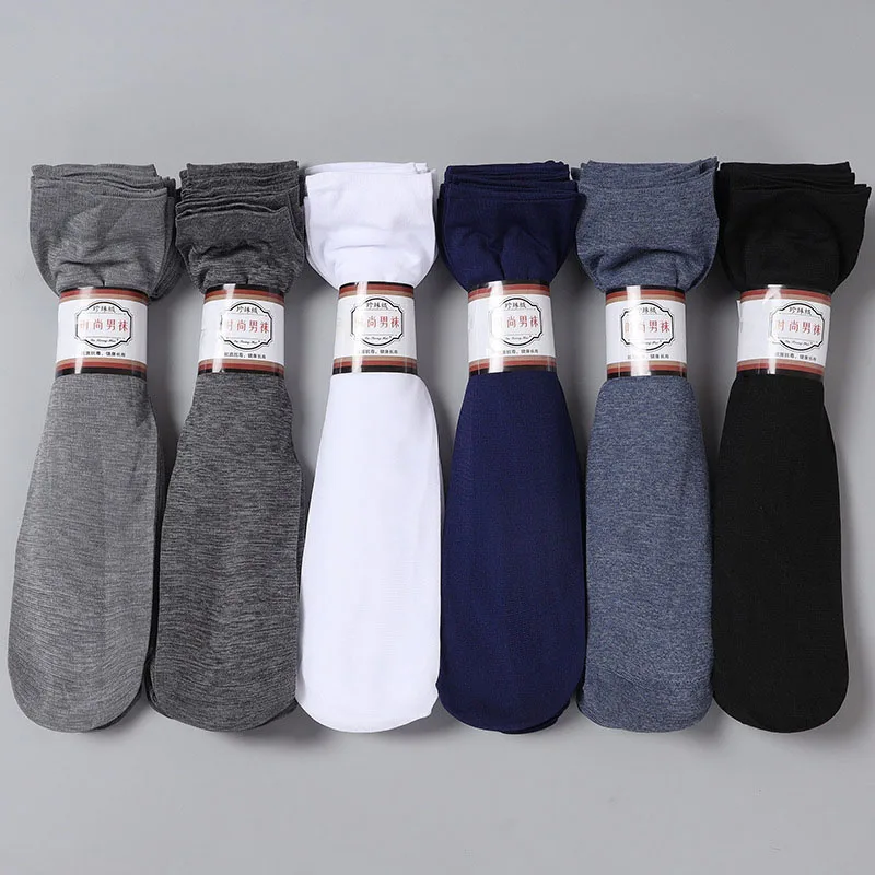 10 Pairs Summer Men Thin Stockings Business Casual Thin Breathable Comfortable And Durable Mercerized Cotton Mid Tube Socks