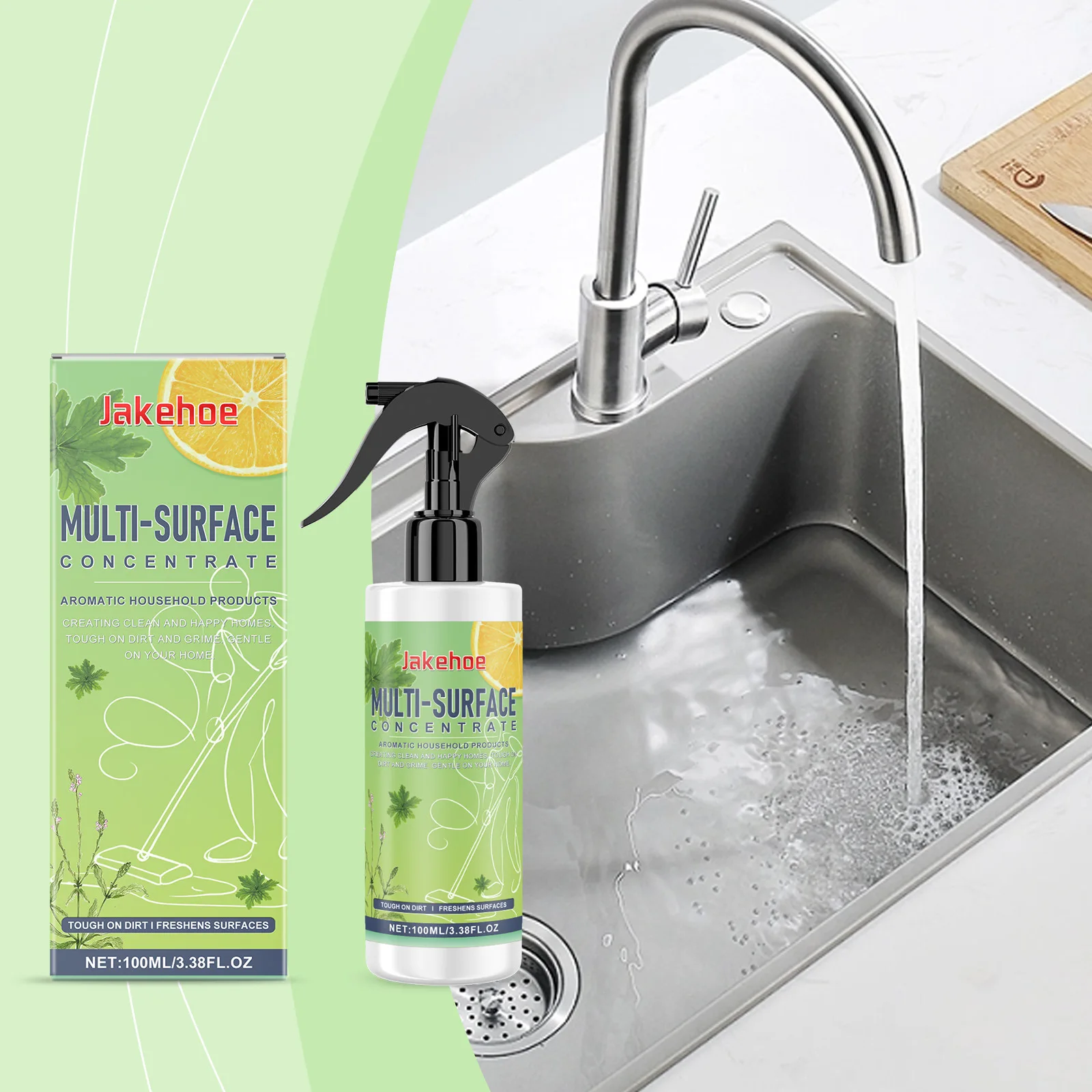 

100ml Multi-Surface Cleaner Concentrate, Powerful Degreaser & Stain Remover for Kitchen, Bathroom Tiles, Stove & More