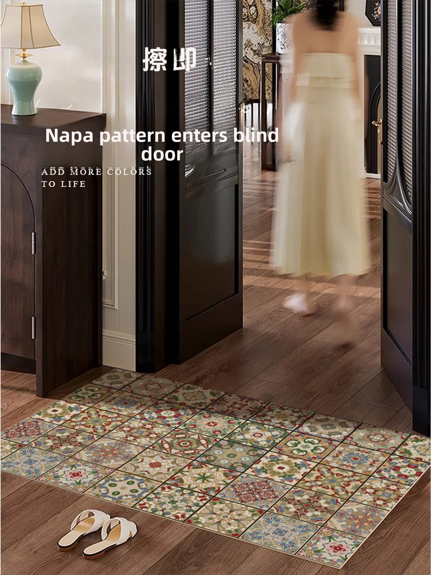 

Роскошный скандинавский коврик для входной двери из ПВХ Thiened, водонепроницаемый анти-жировой новый кожаный коврик для входной двери 2025 года, домашний декор, коврик