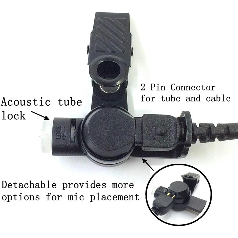 RISENEK-Acoustic Tube Headset with Mic and PPT, for Motorola Walkie Talkie, MU12, CP200, GP2000, XU1100, PRO1150, 2 Pin