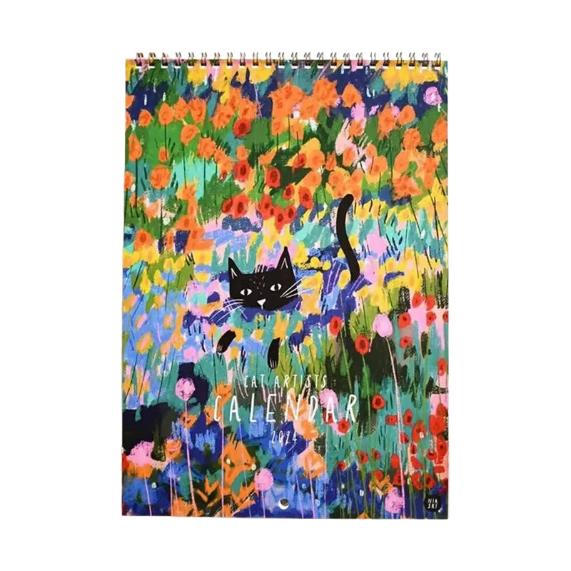 2025 Artistic Cat Calendar - Creative Oil Paintings Of Felines For Unique Office Décor - Perfect Gift For Cat Lovers