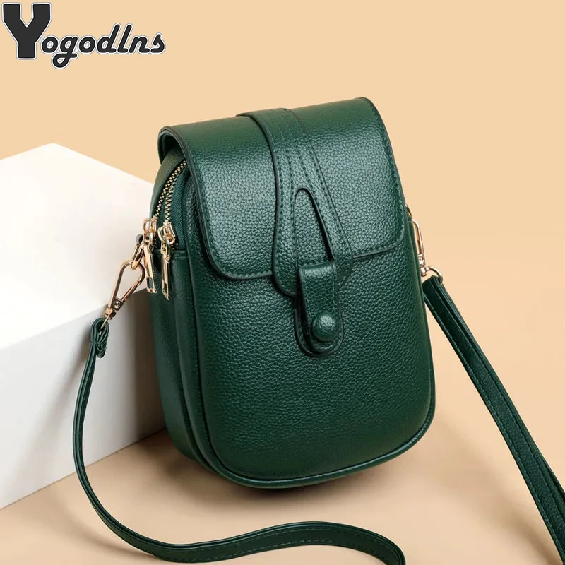 Simple Design PU Leather Crossbody Shoulder Bags for Women Spring Retro Branded Handbags and Purses Ladies Mobile Phone sac