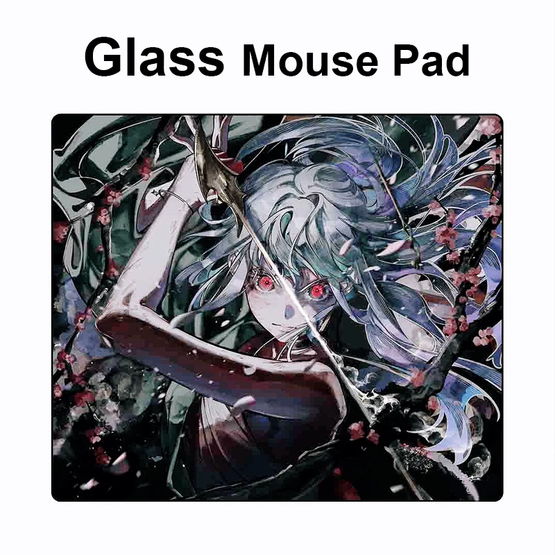 

Japanese Cherry Blossom Anime Girl XXL Photovoltaic Glass Gaming Mouse Pad Tempered Smooth for FPS eSports & Office Home Use