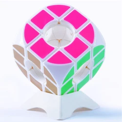 Oco três a três cores húngaro magictrick cubo estranho especial 3 a 3 adesivos menino menina 10 ano fácil jogar 333 cubo 57mm