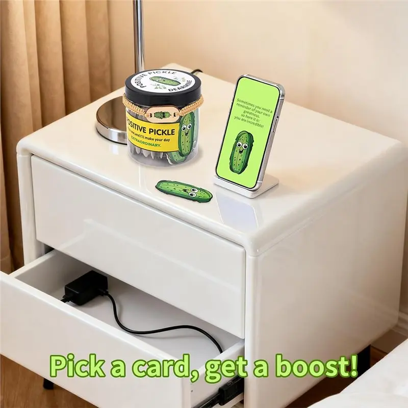 【BRILLIANT 】Pickle Jar Gift With NFC Tech Technology, 60 Positive Affirmation Cards For Women, Men, Teens Card